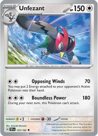 Unfezant — SV05: Temporal Forces Pokémon TCG card by Anesaki Dynamic