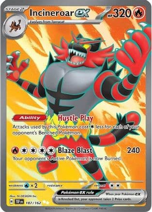 Incineroar ex - 187/162 — SV05: Temporal Forces Pokémon TCG card by N-DESIGN Inc.