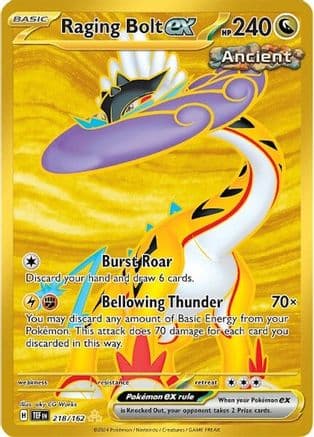 Raging Bolt ex - 218/162 — SV05: Temporal Forces Pokémon TCG card by aky CG Works