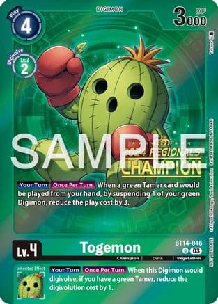 Togemon (2024 Regionals Champion) — Digimon Card Game card