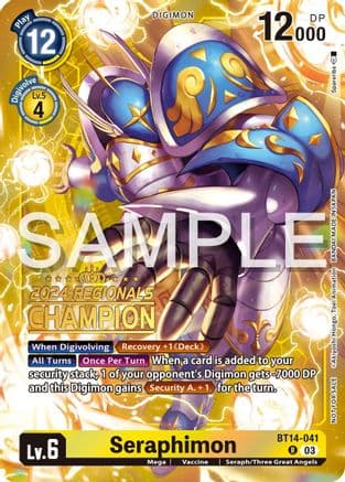 Seraphimon (2024 Regionals Champion) — Digimon Card Game card