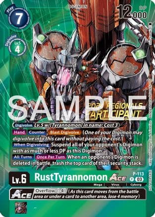 RustTyrannomon ACE - P-113 (2024 Regionals Participant) — Digimon Promotion Cards