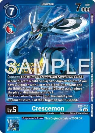 Crescemon (2024 Regionals Participant) — Animal Colosseum Digimon Card Game card by Atsushi Nagai, Toei Animation