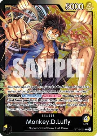 Monkey.D.Luffy (003) — Ultra Deck: The Three Brothers One Piece Card Game card by BANDAI MADE IN JAPAN