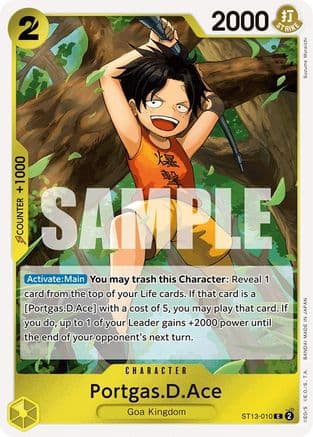 Portgas.D.Ace (010) — Ultra Deck: The Three Brothers One Piece Card Game card by Suzume Murata