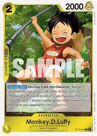 Monkey.D.Luffy (014) — Ultra Deck: The Three Brothers One Piece Card Game card by Suzume Murakoshi