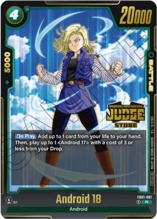 Android 18 - FB01-081 (Judge Pack (Store Judge) 01) — Tournament and Championship Promos