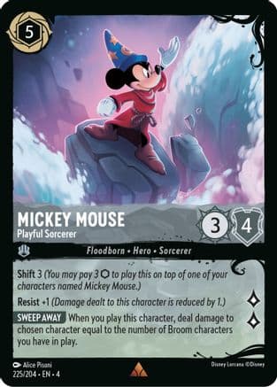 Mickey Mouse - Playful Sorcerer (225/204) — Illumineer's Quest: Deep Trouble