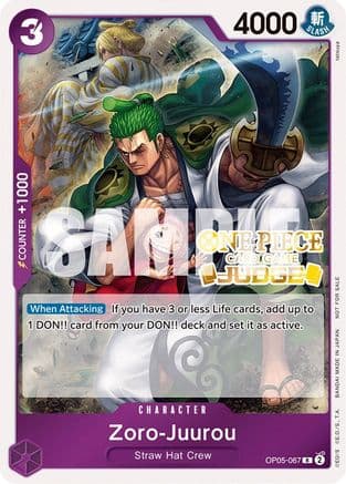 Zoro-Juurou (Judge Pack Vol. 3) — One Piece Promotion Cards