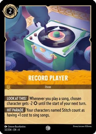 Record Player — Ursula's Return Disney Lorcana card by Simone Buonfantino