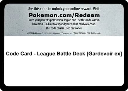 Code Card - League Battle Deck [Gardevoir ex] — Miscellaneous Cards & Products