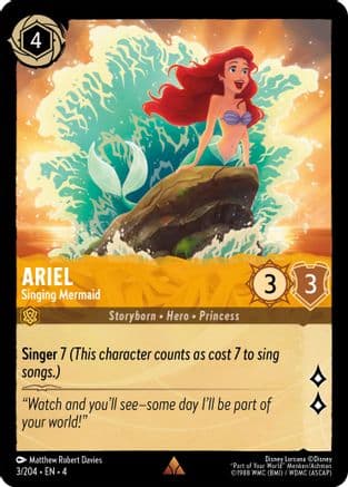 Ariel - Singing Mermaid — Ursula's Return Disney Lorcana card by Matthew Robert Davies