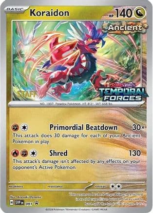 Koraidon - 091 (Prerelease) [Staff] — SV: Scarlet & Violet Promo Cards Pokémon TCG card by Anesk-Dynamo