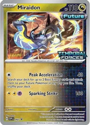 Miraidon - 092 (Prerelease) [Staff] — SV: Scarlet & Violet Promo Cards Pokémon TCG card by Staff