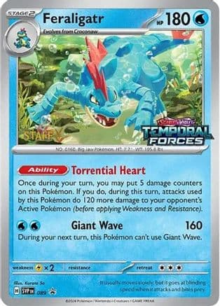 Feraligatr - 089 (Prerelease) [Staff] — SV: Scarlet & Violet Promo Cards Pokémon TCG card by Kurata So