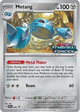 Metang - 090 (Prerelease) [Staff] — SV: Scarlet & Violet Promo Cards Pokémon TCG card by Uhu