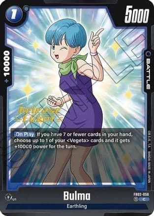 Bulma - FB02-056 — Blazing Aura Release Event Cards
