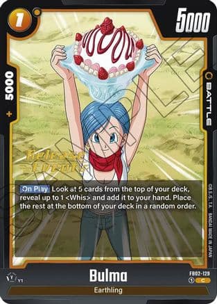 Bulma - FB02-129 — Blazing Aura Release Event Cards