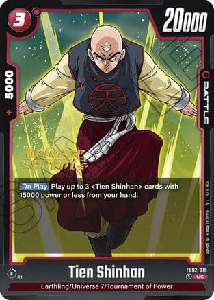 Tien Shinhan - FB02-019 — Blazing Aura Release Event Cards