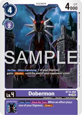 Dobermon — Beginning Observer Digimon Card Game card by Tomotake Kinoshita