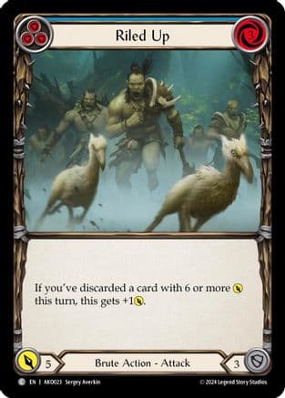 Riled Up (Blue) — Armory Deck: Kayo Flesh and Blood card by Sergey Averkina