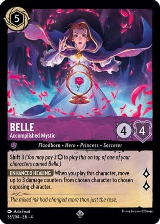 Belle - Accomplished Mystic — Ursula's Return Disney Lorcana card by Malia Ewart