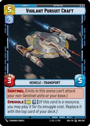 Vigilant Pursuit Craft — Shadows of the Galaxy Star Wars: Unlimited card by Fernando Correa