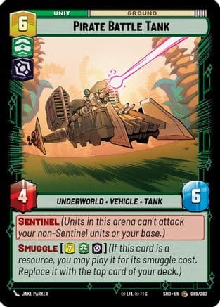 Pirate Battle Tank — Shadows of the Galaxy Star Wars: Unlimited card by Jake Parker