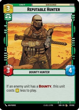 Reputable Hunter — Shadows of the Galaxy Star Wars: Unlimited card by Ash Pierce
