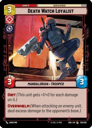 Death Watch Loyalist — Shadows of the Galaxy Star Wars: Unlimited card by Amad Mir