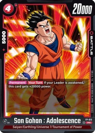 Son Gohan : Adolescence - FP-013 — Fusion World Promotion Cards and Packs