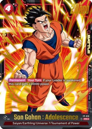 Son Gohan : Adolescence - FP-013 (Gold) — Fusion World Promotion Cards and Packs