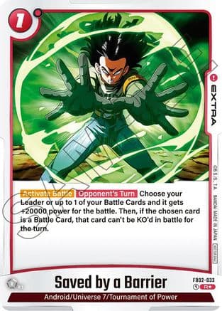 Saved by a Barrier - FB02-033 (Championship Pack 01) — Tournament and Championship Promos