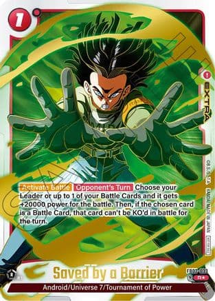Saved by a Barrier - FB02-033 (Championship Pack 01) (Gold) — Tournament and Championship Promos