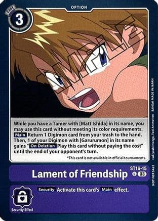 Lament of Friendship (Demo Deck Exclusive) — Digimon Demo Deck Exclusive Cards Digimon Card Game card by Akiyoshi Hongo, Toei Animation