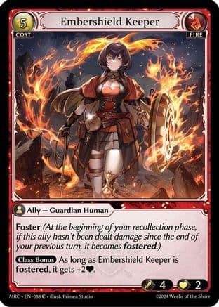 Embershield Keeper — Mercurial Heart Grand Archive TCG card by Primaria Studio