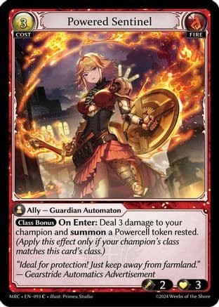 Powered Sentinel — Mercurial Heart Grand Archive TCG card by Primrose Studio