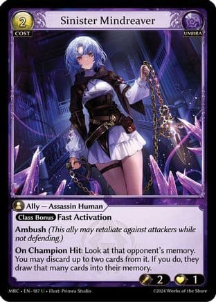 Sinister Mindreaver — Mercurial Heart Grand Archive TCG card by Prima Studio