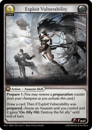 Exploit Vulnerability — Tristan Re:Collection, Shadowdancer Grand Archive TCG card by Primea Studio