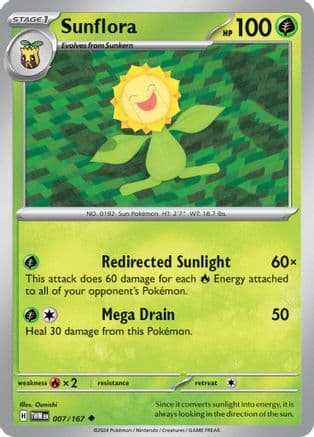 Sunflora - 007/167 — SV06: Twilight Masquerade Pokémon TCG card by Ounishi