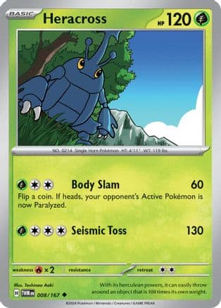 Heracross — SV06: Twilight Masquerade Pokémon TCG card by Toshinao Aoki