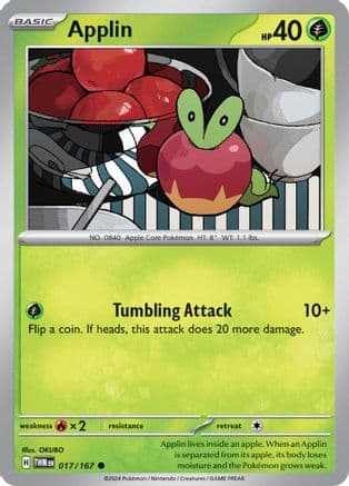 Applin - 017/167 — SV06: Twilight Masquerade Pokémon TCG card by OKUBO