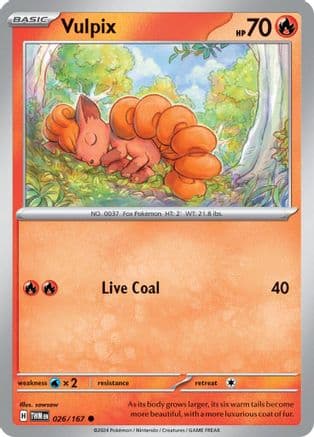 Vulpix — SV06: Twilight Masquerade Pokémon TCG card by sowsow