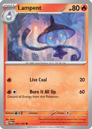 Lampent — SV06: Twilight Masquerade Pokémon TCG card by Rond
