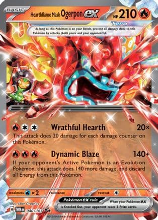 Hearthflame Mask Ogerpon ex - 040/167 — SV06: Twilight Masquerade Pokémon TCG card by 5ban Graphics
