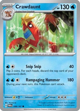 Crawdaunt — SV06: Twilight Masquerade Pokémon TCG card by Kurata So