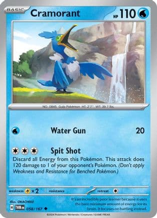 Cramorant - 058/167 — SV06: Twilight Masquerade Pokémon TCG card by OKACHEKE