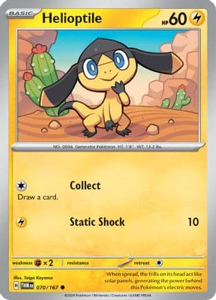 Helioptile — SV06: Twilight Masquerade Pokémon TCG card by Taiga Kayama