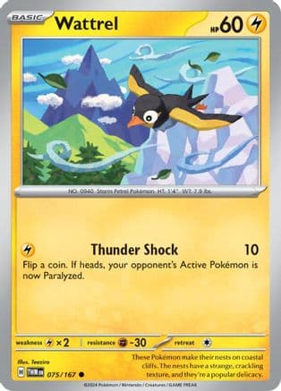 Wattrel - 075/167 — SV06: Twilight Masquerade Pokémon TCG card by Teeziro