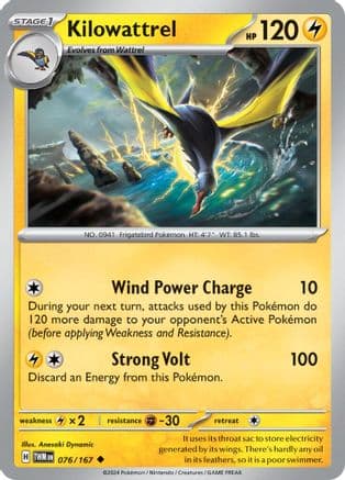 Kilowattrel — SV06: Twilight Masquerade Pokémon TCG card by Anesaki Dynamic
